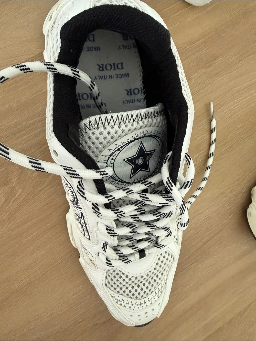 White and Black Chunky Athletic Sneakers size 39